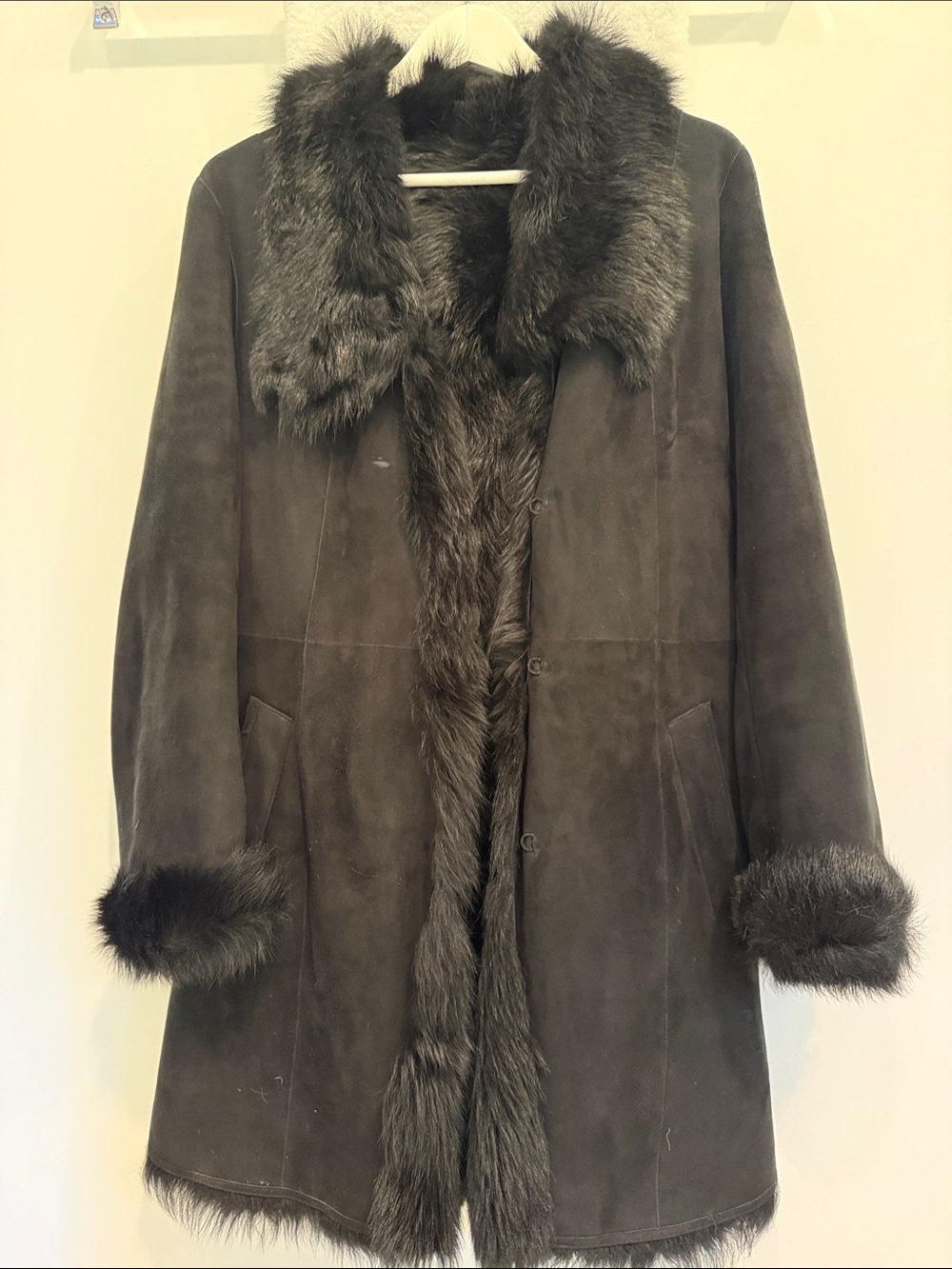Cole Haan lamb skin fur coat size S
